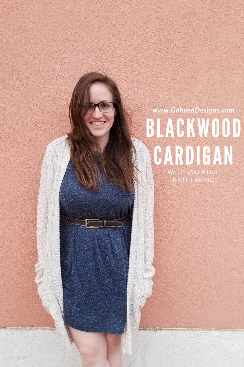 sewing a blackwood cardigan in a sweater knit fabric