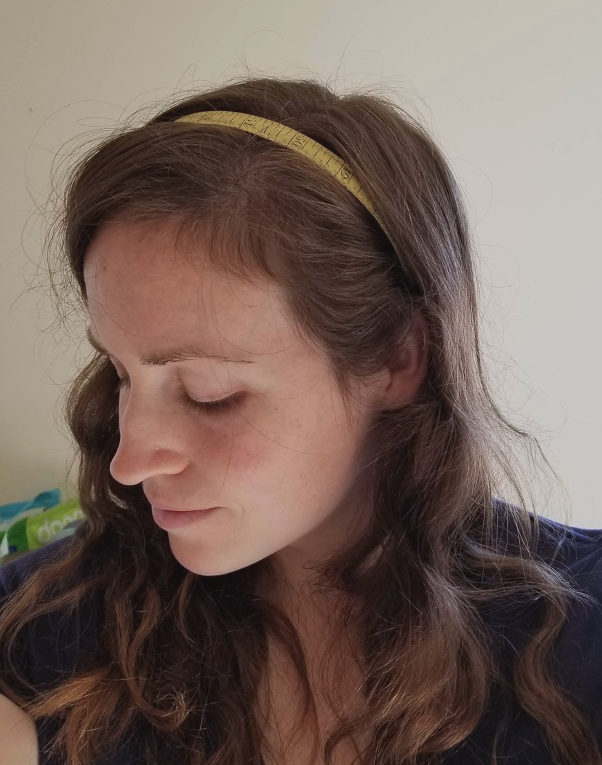 seamstress headband tutorial diy measuring tape head piece