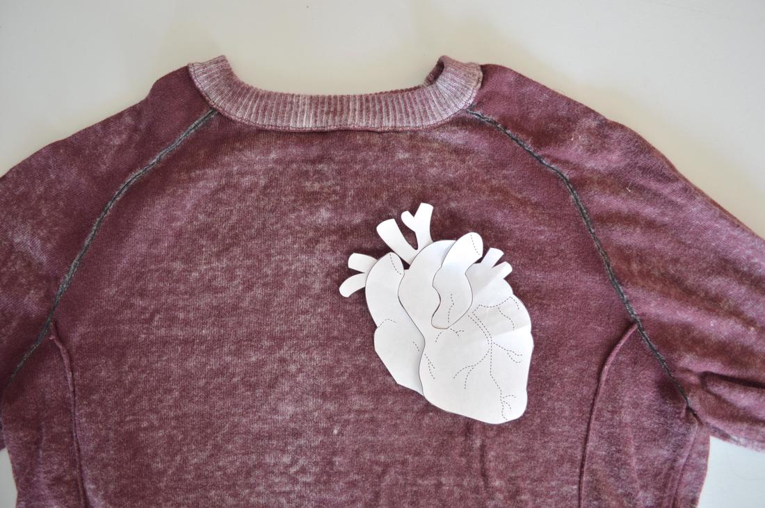 anatomical heart sewing pattern for halloween applique