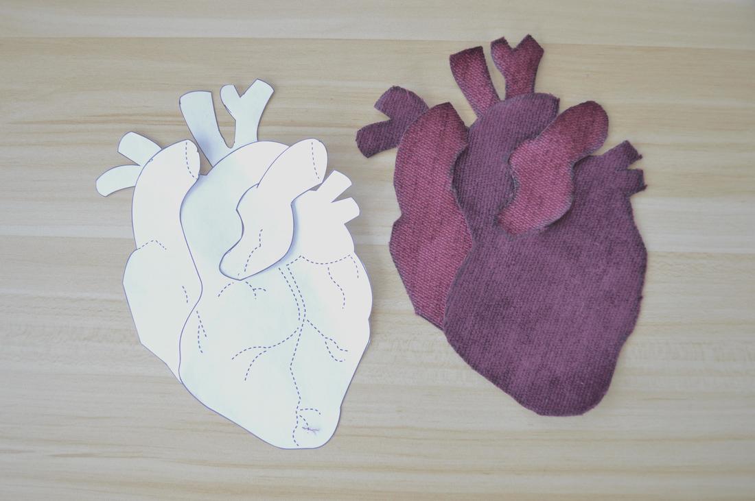 anatomical heart applique sewing pattern pdf