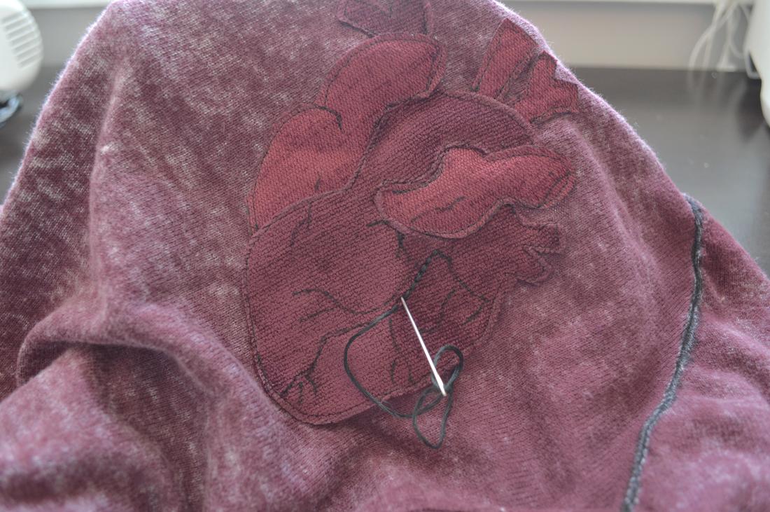 embroidery floss used to create your anatomical heart applique