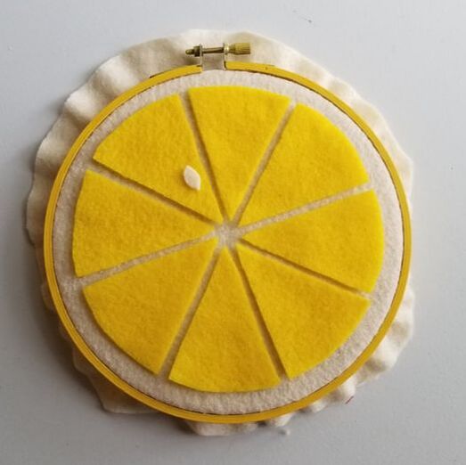 diy felt lemon sewing art