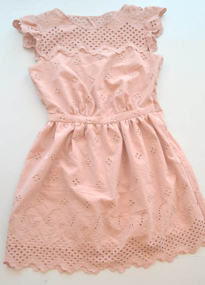 blush pink eyelet handmade dress