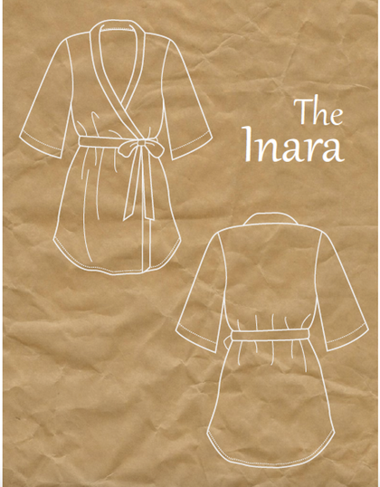 robe line drawing Inara robe indie sewing pattern goheen