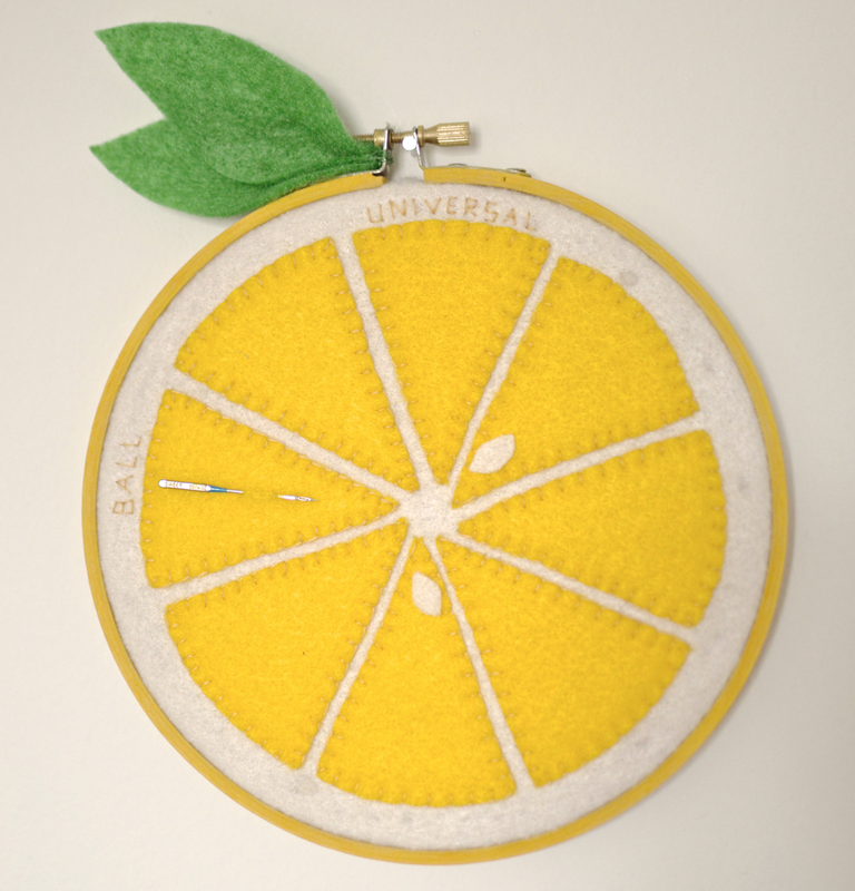 needle little lemon embroidery hoop organizer