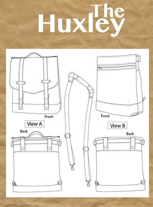 The Huxley bag sewing pattern back pack bike bag