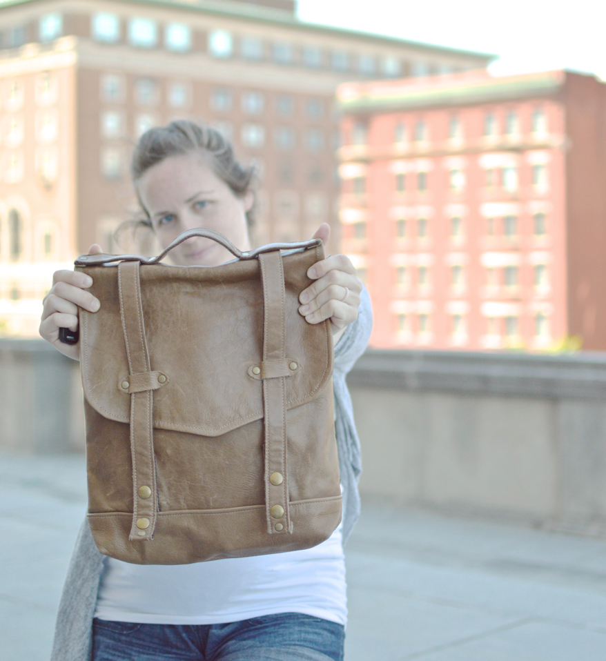 diy leather bag with rivets Huxley