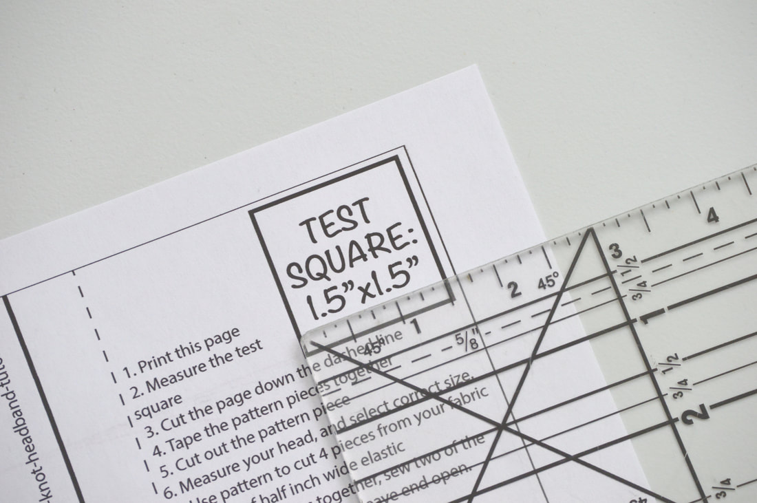 test square on a pdf indie pattern printout