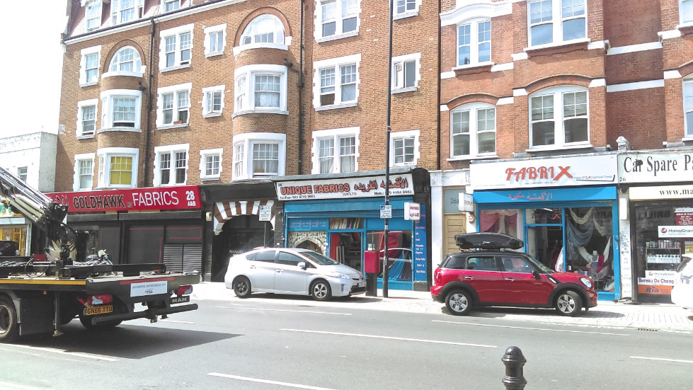 Goldhawk Road fabric shops in London