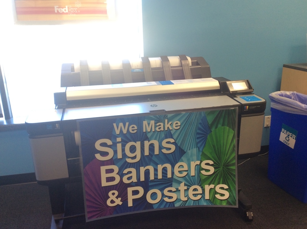 Large format printer at FedEx for printing sewing patterns