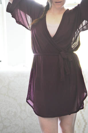 flirty robe diy sewing pattern maroon burgundy flowy robe