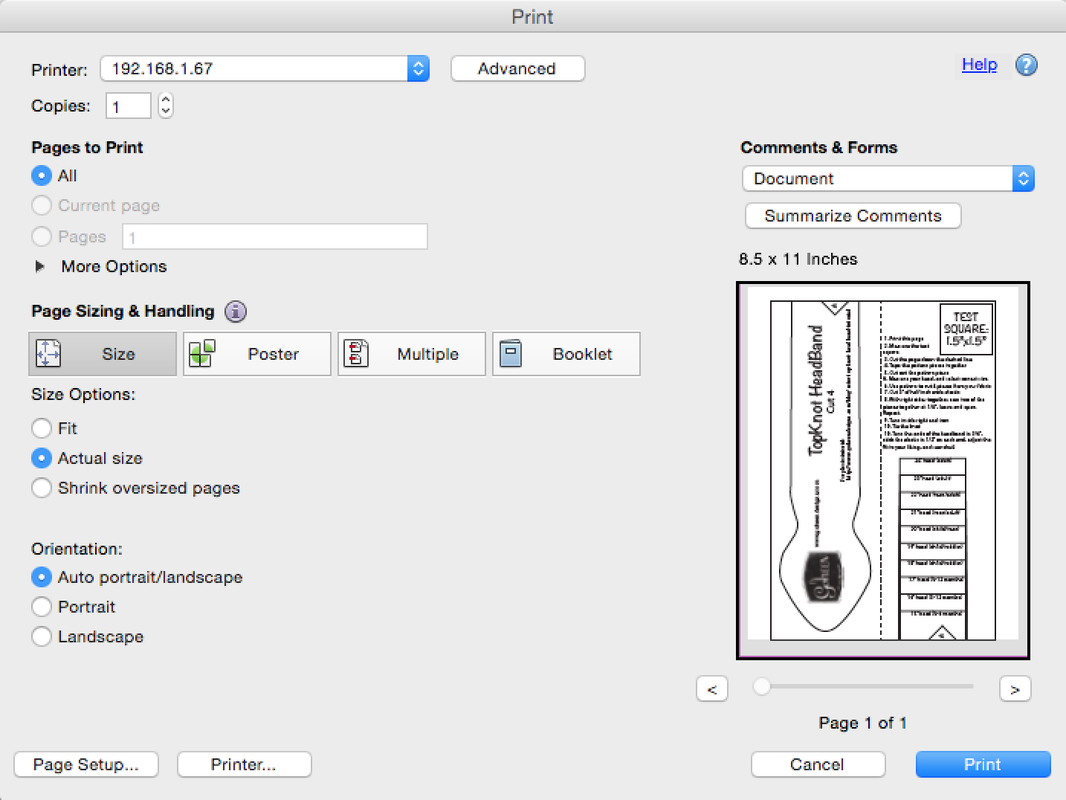 how to print a digital downloadable headband pdf pattern