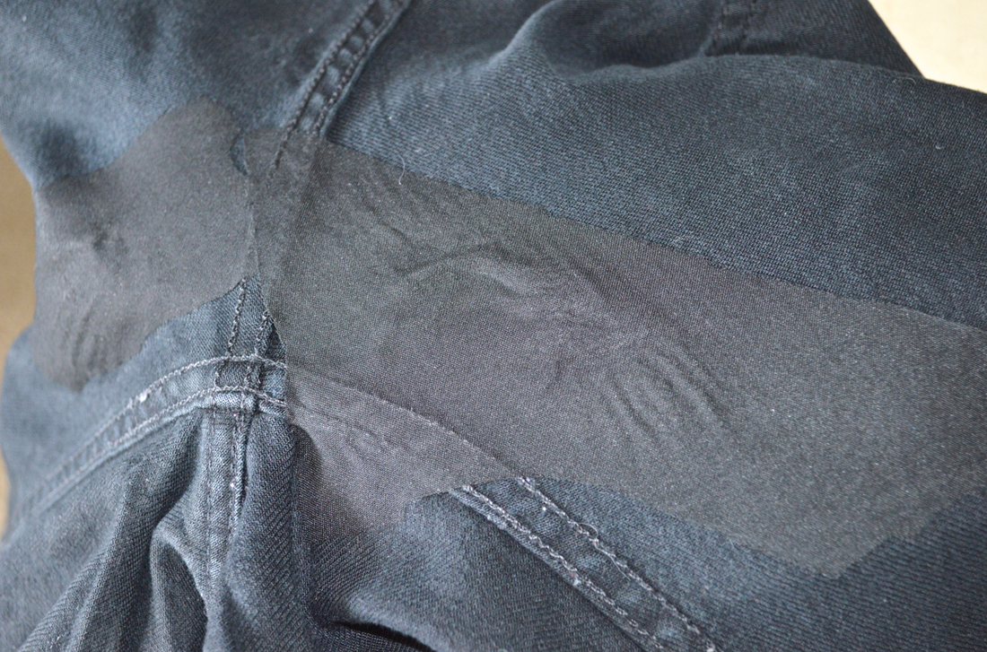 using fusible interfacing to repair holes in your jeans