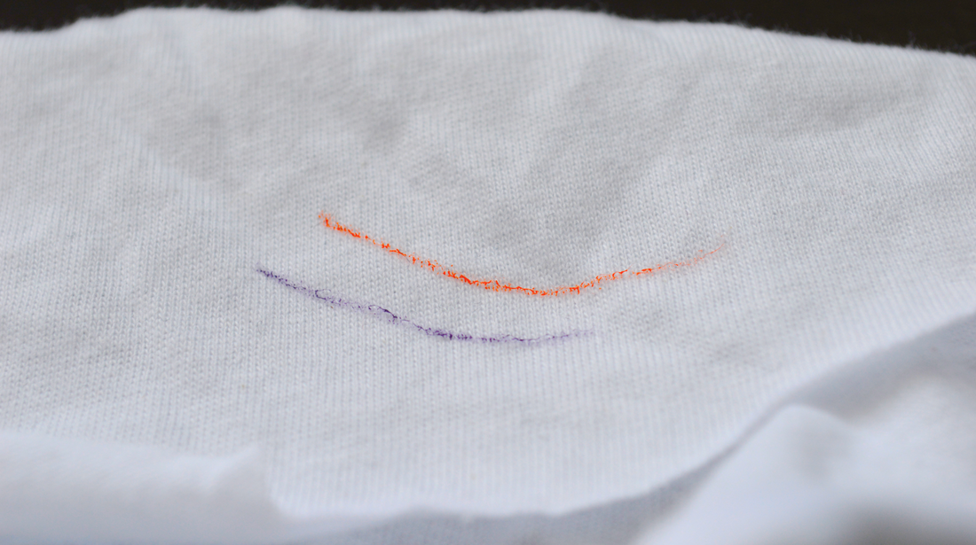 Frixion markers can be used on fabric and erased with an iron